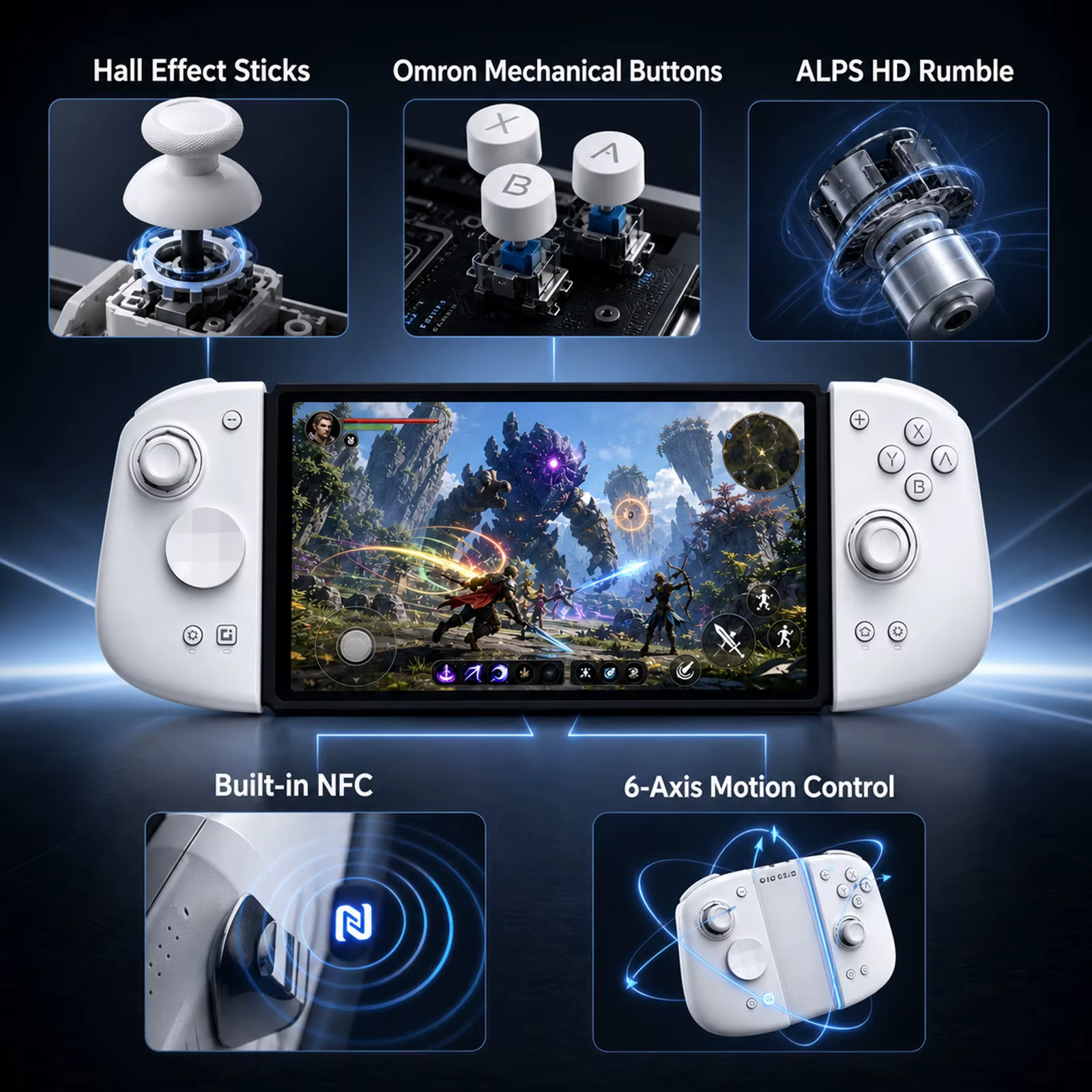 Mobapad M6s/M6 HD pour Nintendo Switch/Switch OLED réglable Joystick effet Hall contrôleur JoyPad panneaux couverture