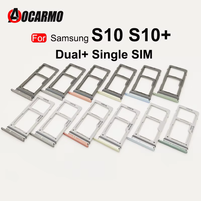 Pour Samsung Galaxy S10 Plus S10 + double et unique emplacement pour carte Sim support de plateau lecteur de carte Sim prise pièces de rechange