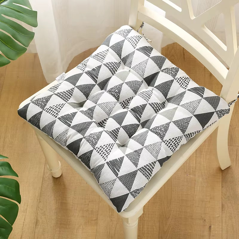 Coussin de siège épais pour chaise, tabouret d'étudiant, coussin de fesses pour bureau, quatre saisons, coussin de hanche, respirant, en coton et lin doux