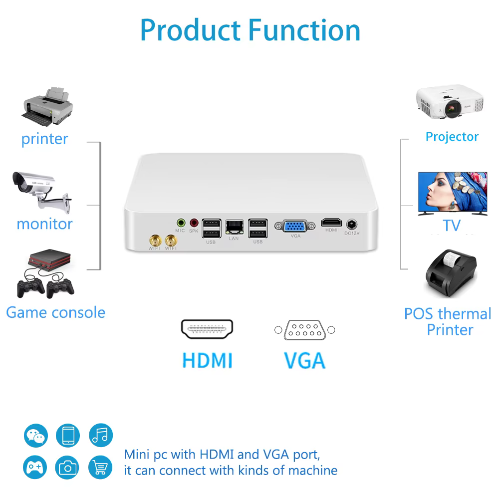 Mini PC HTPC Core i5 3317U 4200U Windows 10