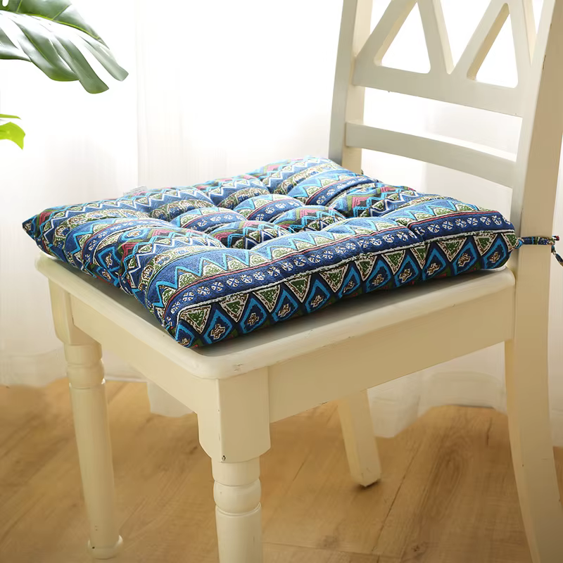 Coussin de siège épais pour chaise, tabouret d'étudiant, coussin de fesses pour bureau, quatre saisons, coussin de hanche, respirant, en coton et lin doux