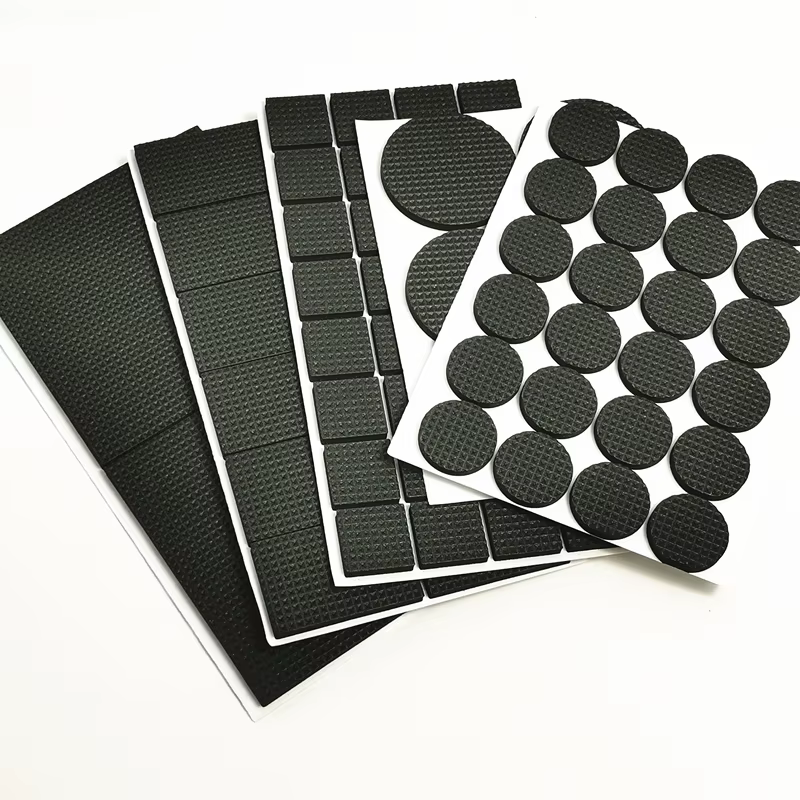 Coussinets en caoutchouc pour pieds de chaise, 1-24 pièces, tapis antidérapant, amortisseur de pare-chocs, rond, carré, auto-adhésif, matériel de protection des pieds de Table