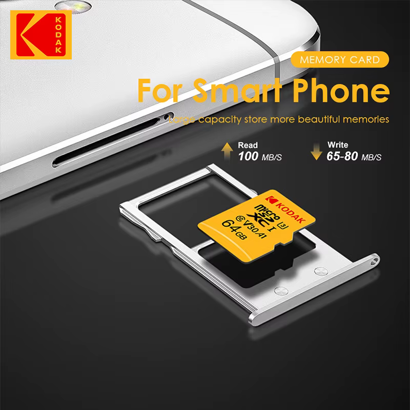 Original Kodak U3 A1 V30 MicroSD 128GB 32GB 64GB 256GB classe 10 cartes 32 64 128