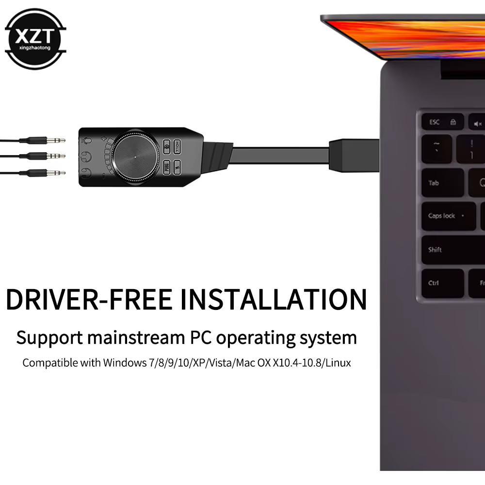 Carte son externe USB vers 3.5mm pour jeu PUBG