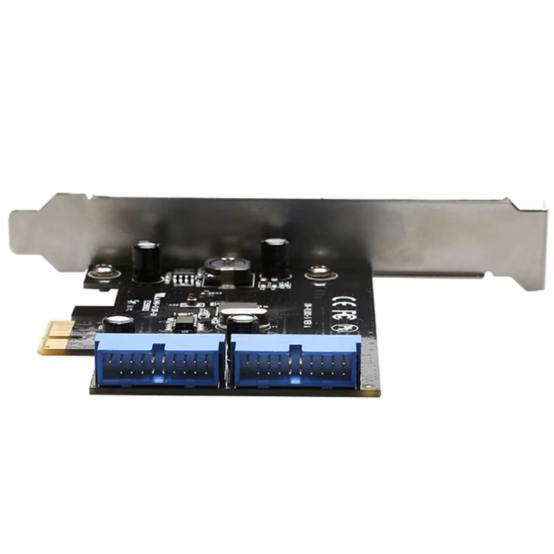 Carte adaptateur convertisseur PCIe Super Speed vers 2 ports USB 3.0 19 broches