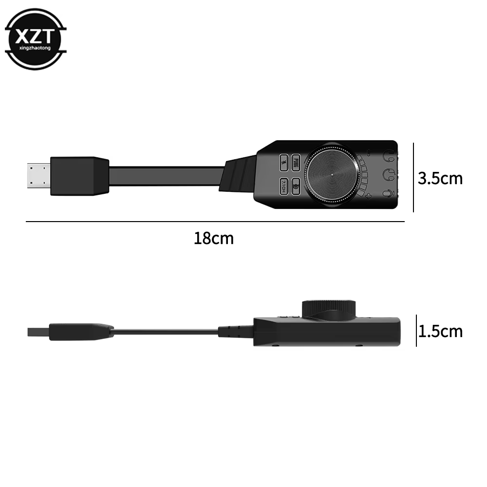 Carte son externe USB vers 3.5mm pour jeu PUBG