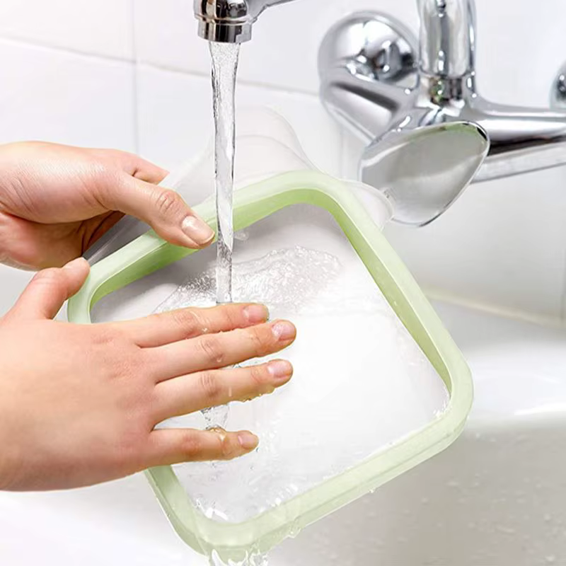 Boîte à bento en silicone réutilisable, vaisselle micro-ondable, sandwich, toast, récipient alimentaire écologique, déjeuner