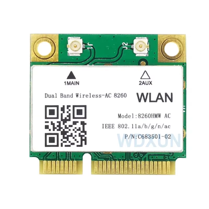 Wireless-AC8260 8260HMW 8260 double bande mini carte wifi PC-E pcie pour intel 8260ac 802.11ac 2x2