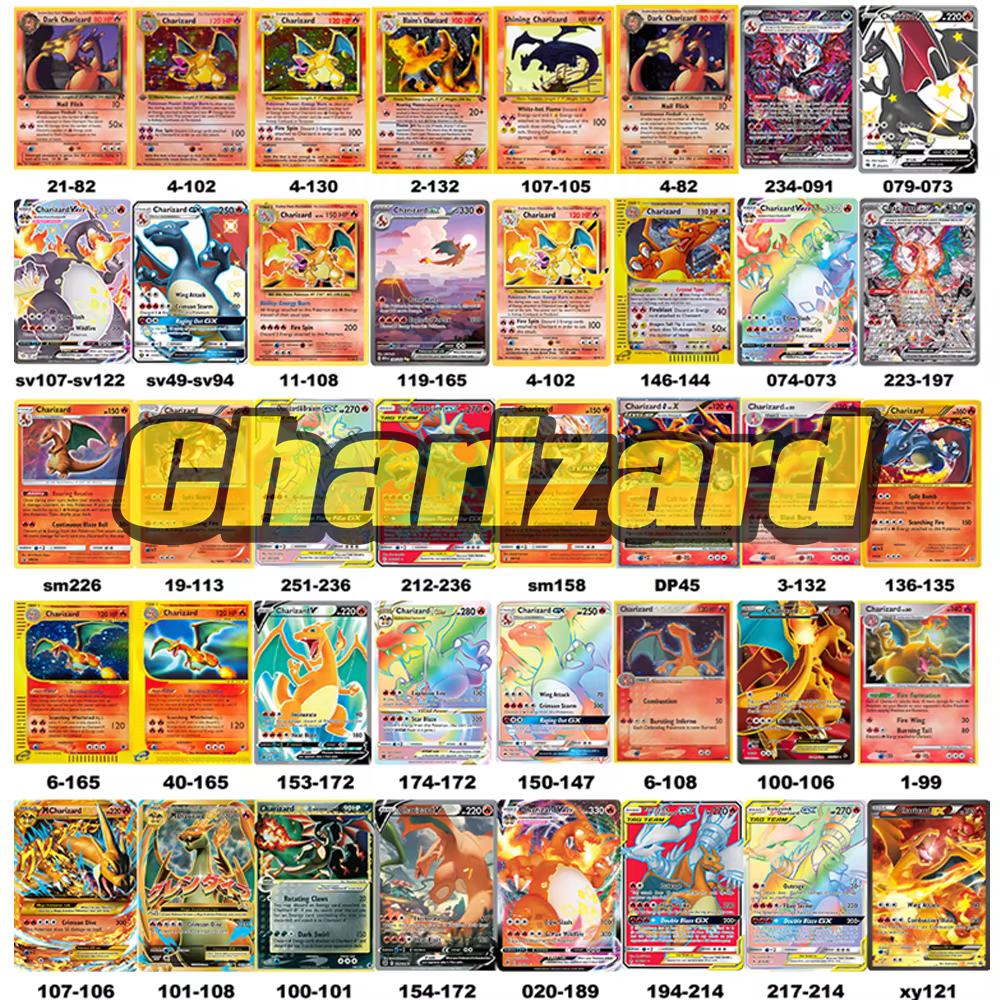 Cartes Pokémon Charizard 1ère Édition Charizard 1996 Base Set SV/Team Rocket Foil Cartes Rares Collection de Jeu Cartes PTCG Proxy