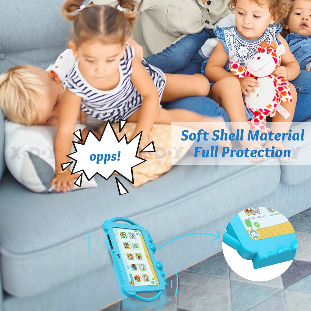 2025 nouveau 7 pouces enfants tablette avec étui de bande dessinée 5G WiFi Google apprentissage éducation tablette PC 4GB RAM 64GB ROM 4000mAh