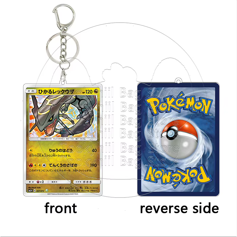 Porte-clés en acrylique Rayquaza, pendentif de sac pour garçon, personnages de dessins animés, accessoires de collection, cadeau d'anniversaire, pour cartes d'étudiant et jeux Pokémon
