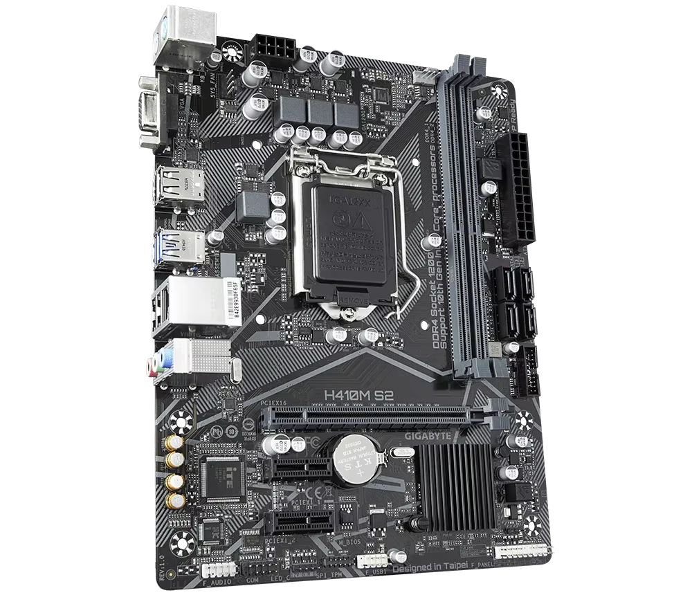 GIGABYTE H410M S2 carte mère Intel H410 Socket 1200 DDR4 mATX VGA Core USB 3.2