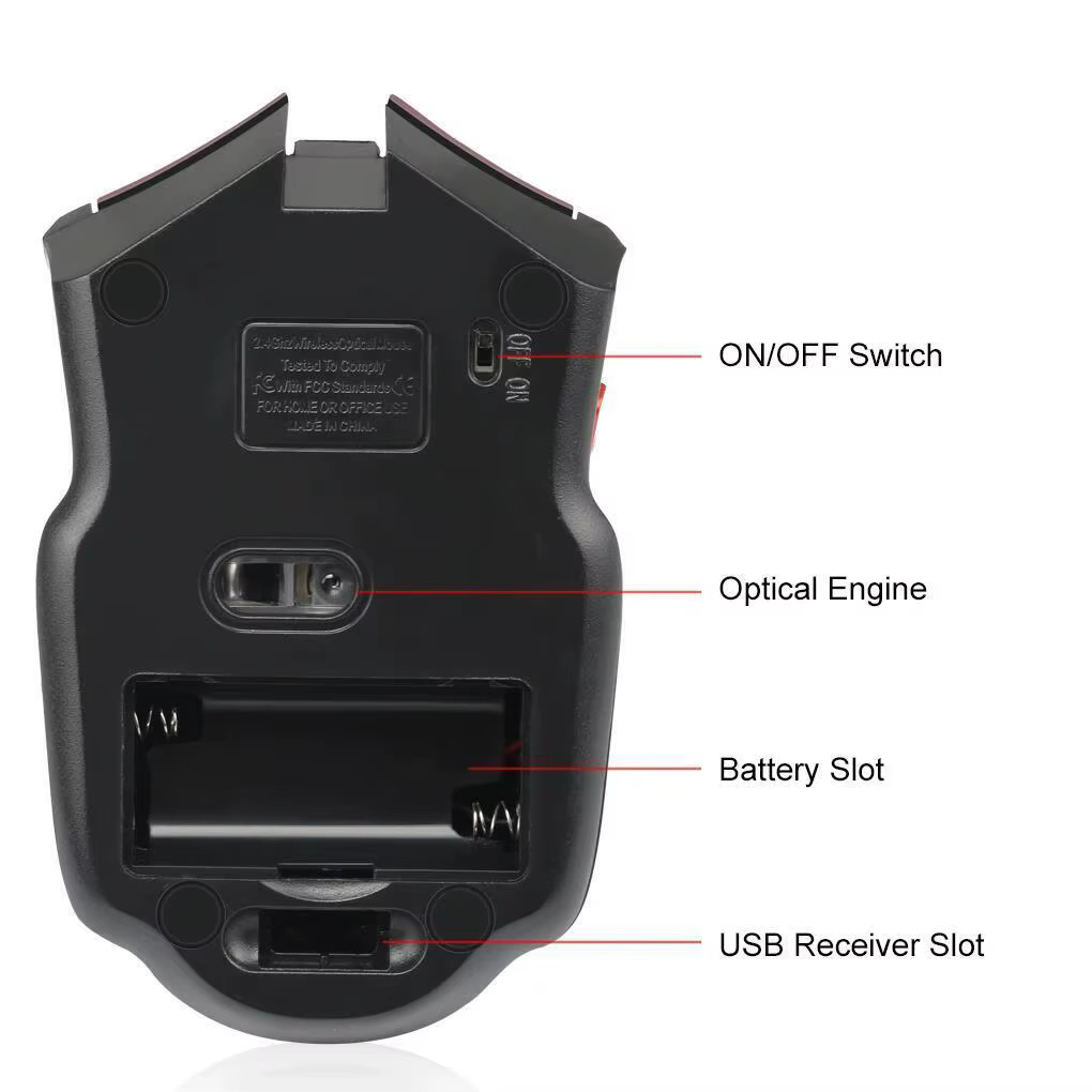 Souris optique sans fil avec récepteur USB