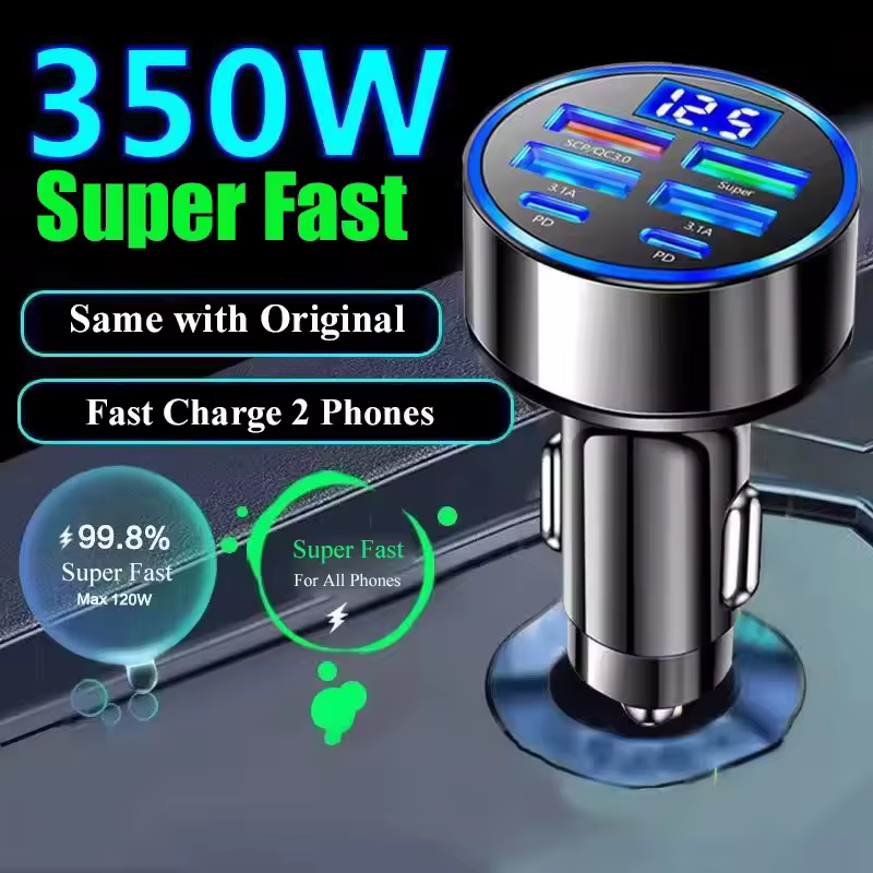 Chargeur de voiture USB 350W PD QC3.0 USB C