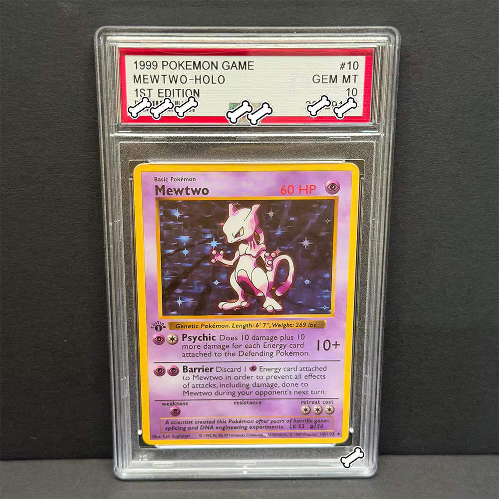 Carte Proxy de Jeu PTCG DIY 1999 POKEMON MEWTWO Non-HOLO GEM MT 1ère Édition Base Set GAME GREY HAT VAN GOGH Cadeau Jouet