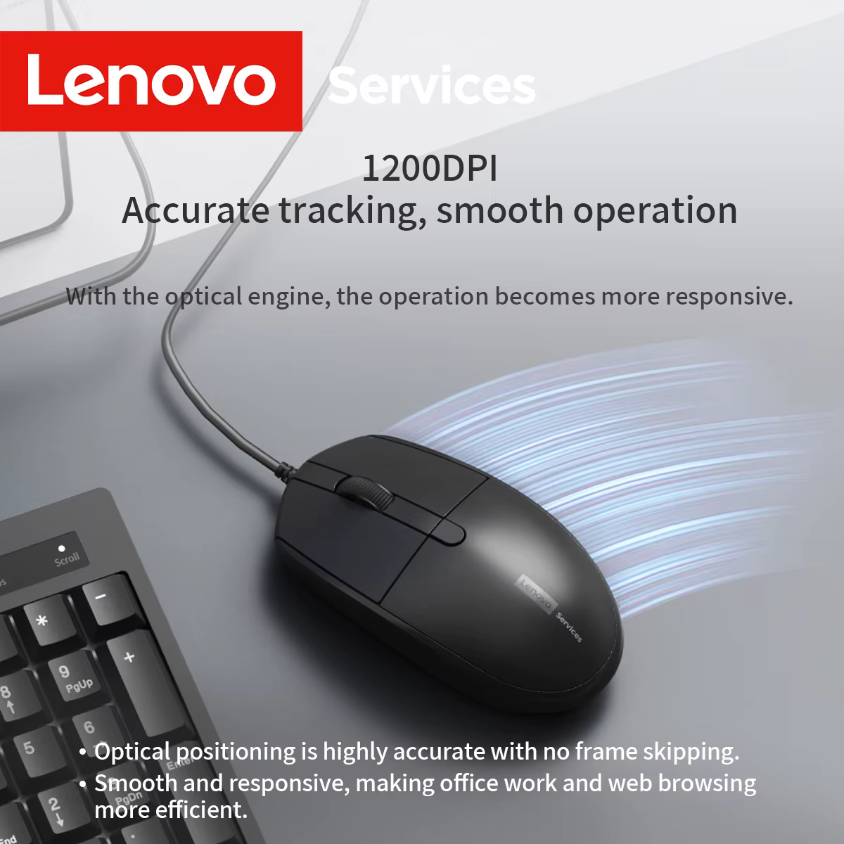 Lenovo – ensemble souris et clavier filaires