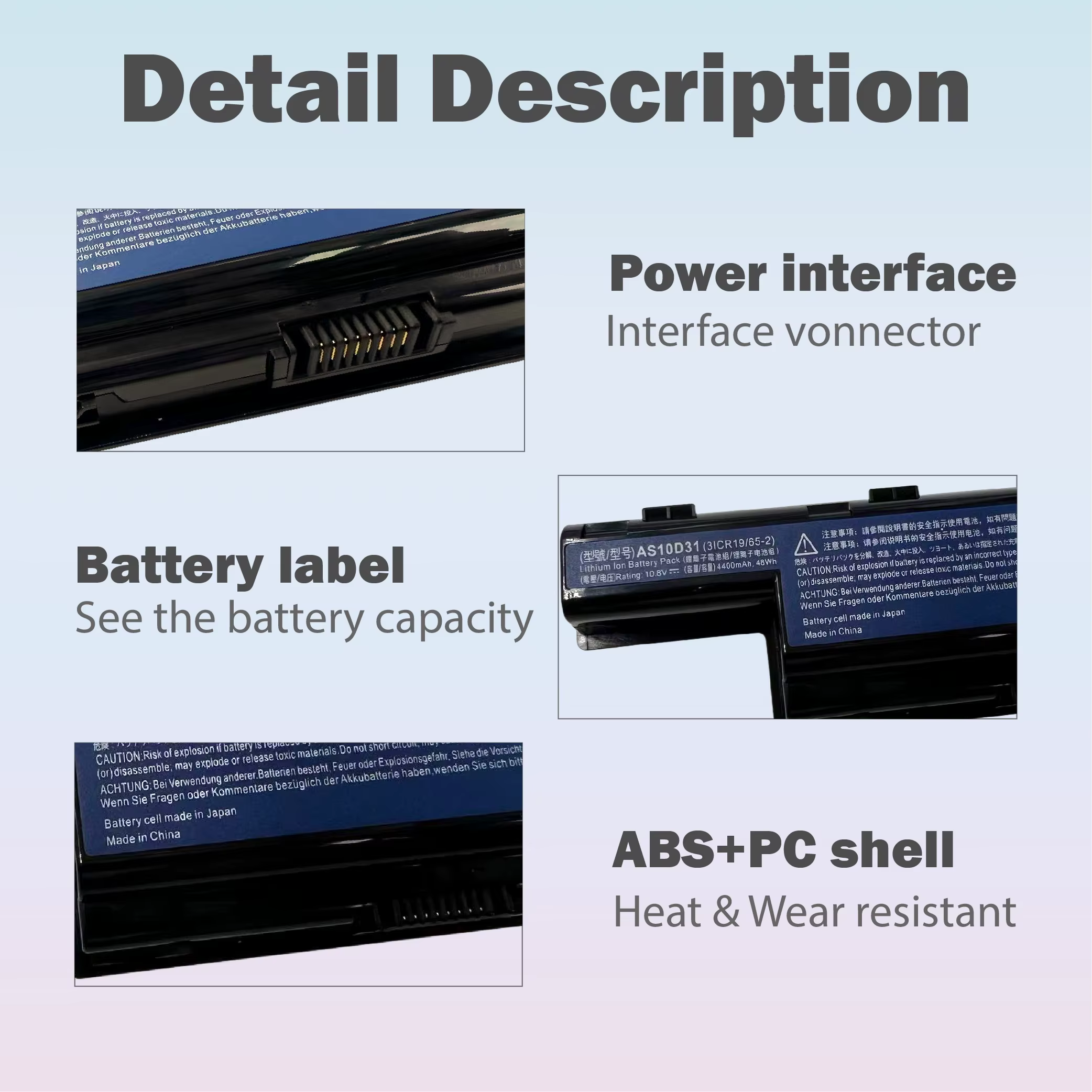 Batterie d'ordinateur portable AS10D31 4400mAh pour Acer Aspire AS10D3E AS10D51 AS10D61 AS10D71 AS10D75 AS10D81 5741 5742 5750 5551G 5560G 5741G