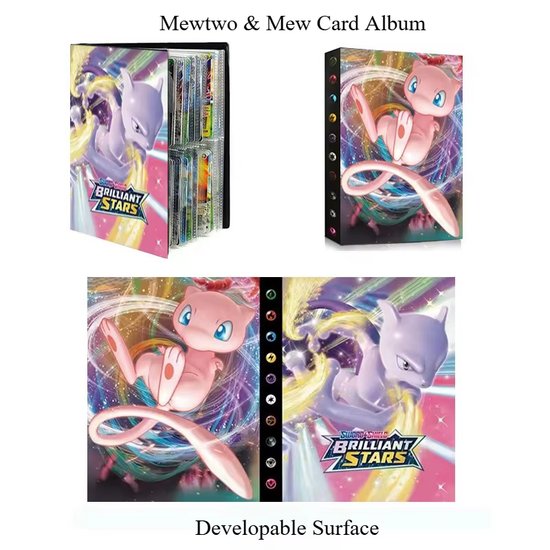 Album de cartes Bandai Pokémon 4 grilles, classeur de collection Pokémon, 240 pochettes, livre de rangement pour cartes à collectionner, cadeau de collection