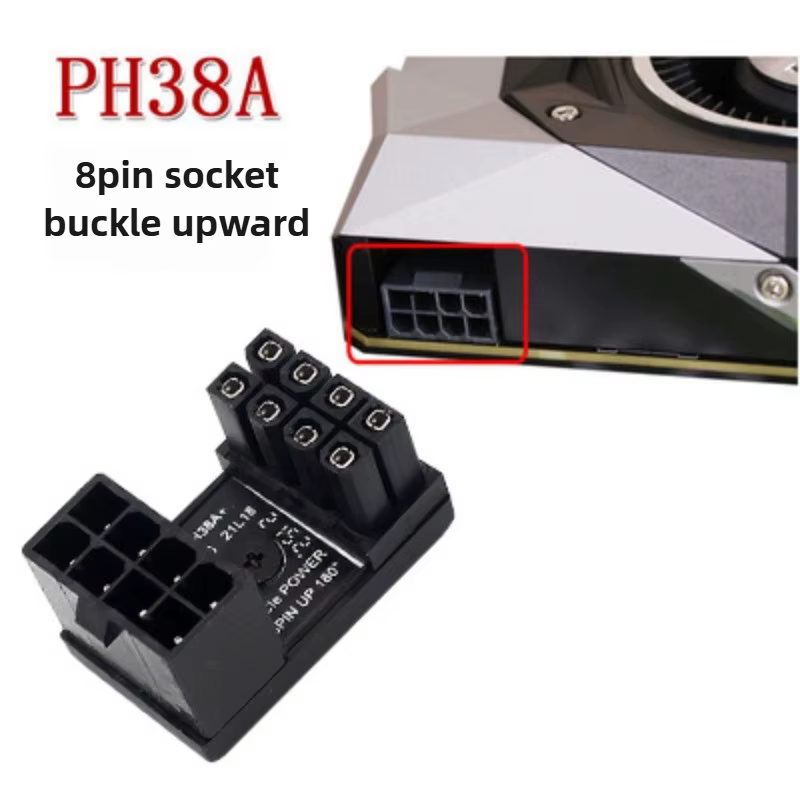 Carte graphique 180 ° Connecteur adaptateur d'alimentation coudé GPU PSU