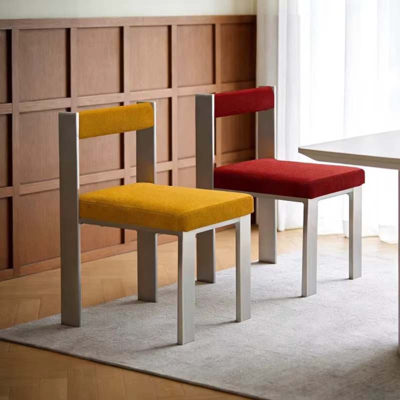 Chaise d'îlot de cuisine Bauhaus Dopamine en acier inoxydable, siège de salle à manger design multifonction pour la maison et la salle de bain