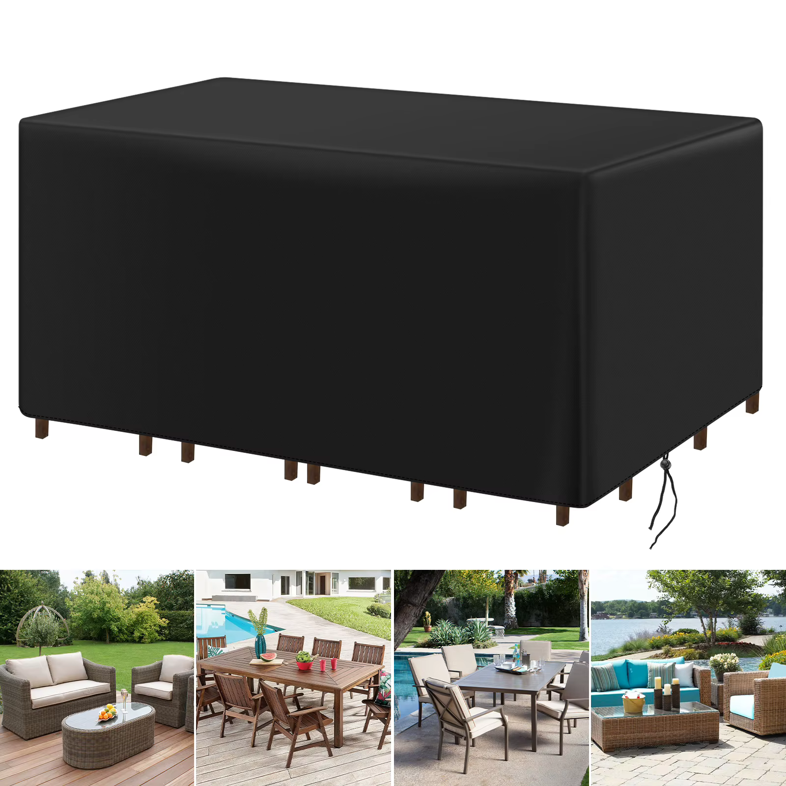 Housse de protection pour meubles de jardin – imperméable, résistante, anti-UV et anti-poussière, convient aux chaises, canapés et tables de patio