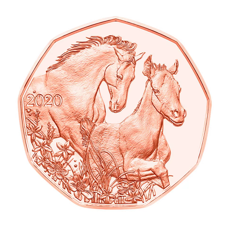 Pièce de monnaie commémorative en cuivre de 5 euros d'Autriche 2020-2026 UNC