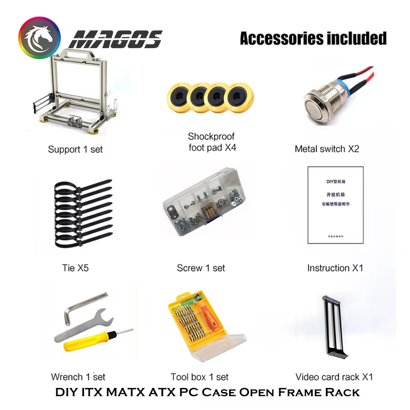 Armoire de jeu MOD ITX MATX, boîtier PC, cadre ouvert, tour ATX créative en aluminium, support de châssis d'ordinateur de jeu de bureau, bricolage