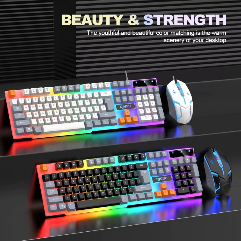 Ensemble clavier et souris rétroéclairés tricolores super cool