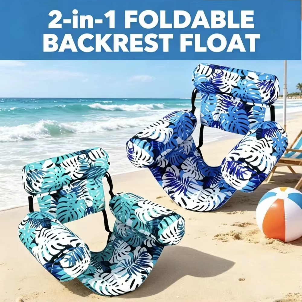 Fauteuil gonflable d'extérieur robuste avec flotteur pour adultes, idéal pour la piscine, le lac, la plage, les fêtes et les événements en extérieur