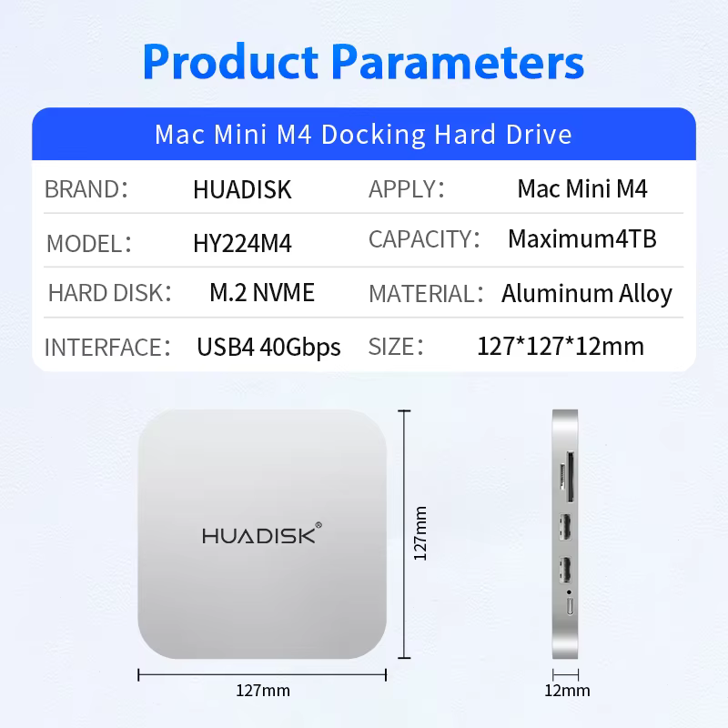 HUADISK M4 pour Mac Mini station d'accueil dédiée extension de stockage de disque dur
