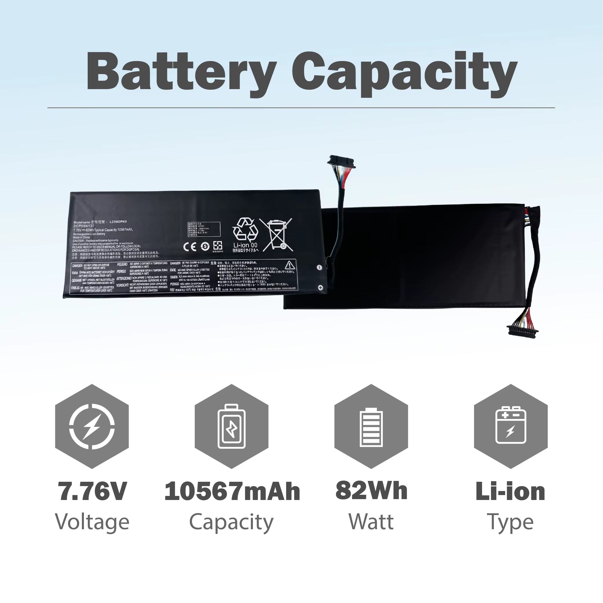 Batterie L23M2PK0 L23B2PK0 pour PC portable de jeu Lenovo Legion Go 8APU1