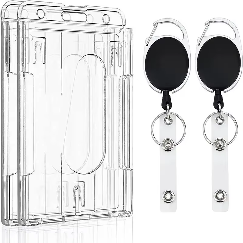Porte-cartes de travail en plastique, housse de protection pour cartes de Bus, cartes d'identité, étanche, transparente, pour femmes et hommes, étui pour cartes de crédit