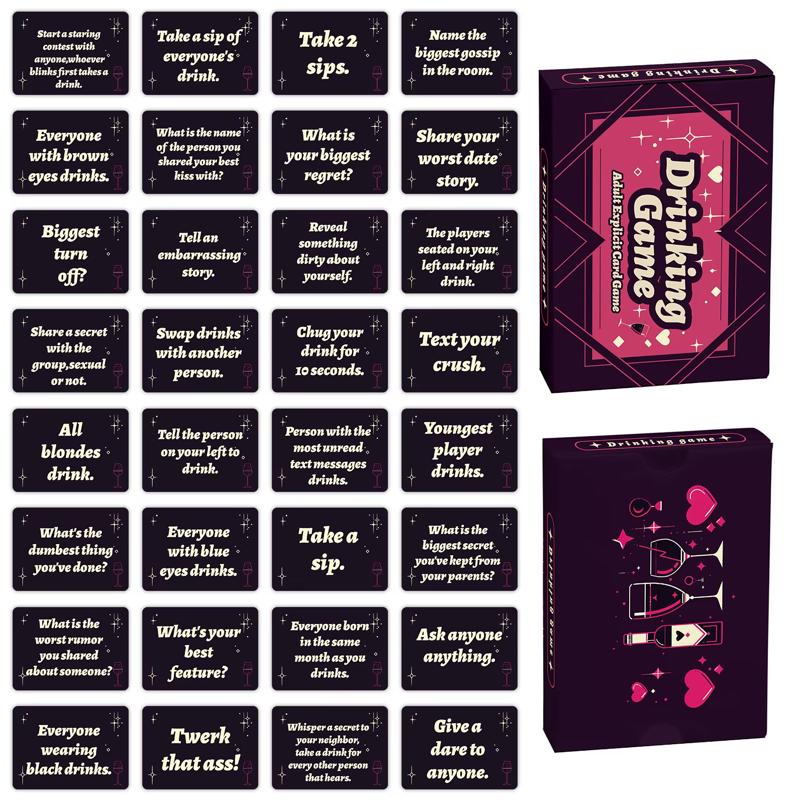 Cartes de jeu de société pour adultes, 50 pièces/boîte, jeu de table à thème vin, pour team building et animation de fête, produit phare