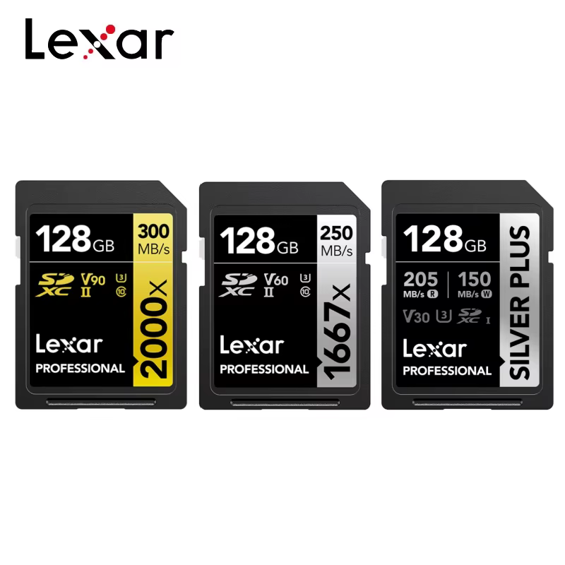 Carte mémoire officielle Lexar SD V90 V60 V30 SDXC 1 to 512 go 256 go 128 go 64 go UHS-I UHS-II 8k 4k cartes vidéo pour appareil photo