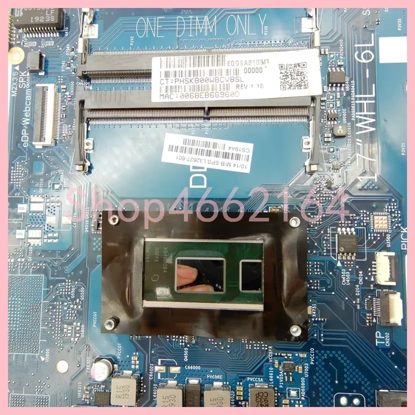 6050A3156901-MB-A01 avec i5-8265U CPU carte mère pour ordinateur portable HP 17-BY
