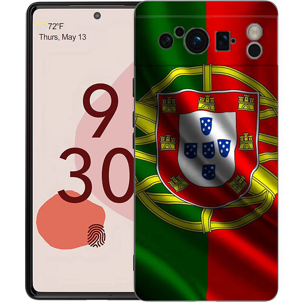 Coque de téléphone Portugal pour Google Pixel 10 9 8 7 6 Pro XL 9A 8A 6A 7A 5G, souple, antichoc, en TPU, noire