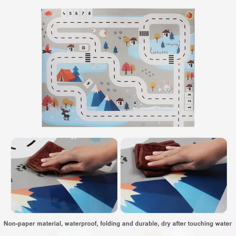 130*100CM tapis de jeu pour bébé tapis de carte de route de circulation de ville et panneau de voiture de route pliable Style nordique activités pour enfants tapis de pique-nique en plein air