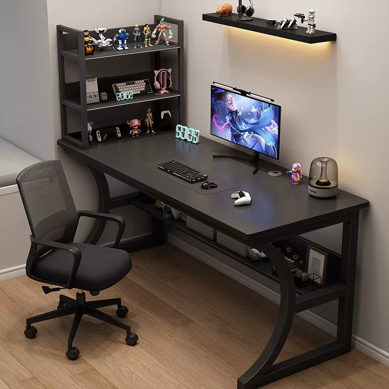 Table de jeu, table d'ordinateur de bureau pour la maison avec étagères