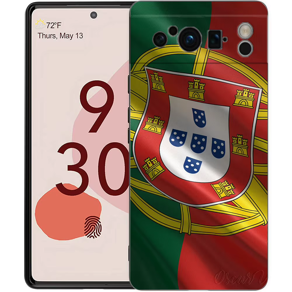 Coque de téléphone Portugal pour Google Pixel 10 9 8 7 6 Pro XL 9A 8A 6A 7A 5G, souple, antichoc, en TPU, noire