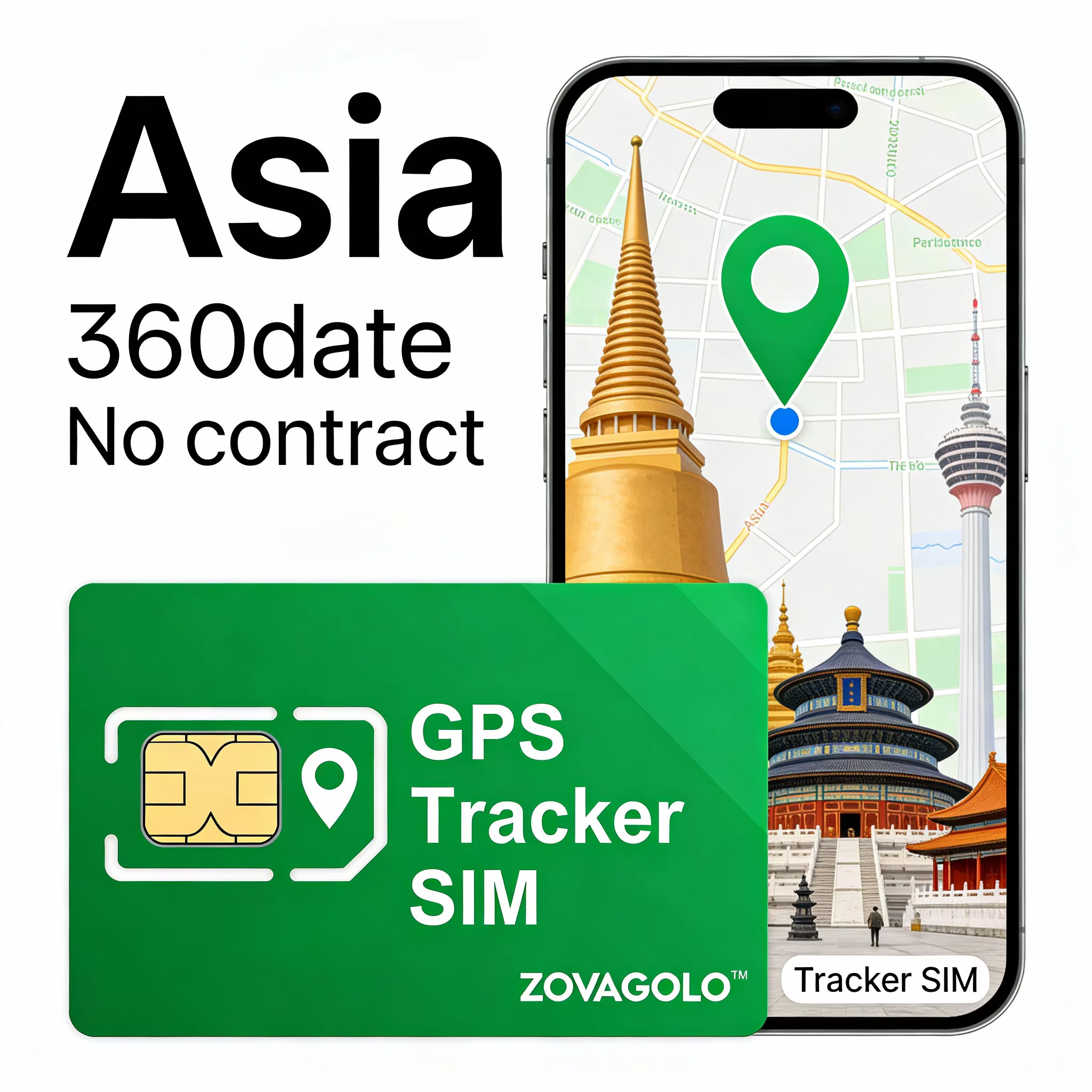 Carte SIM Asia 4G LTE M2M pour appareils GPS – 360 Mo/360 jours, montres intelligentes, colliers pour animaux de compagnie, talkies-walkies, IoT prêt sans contrat