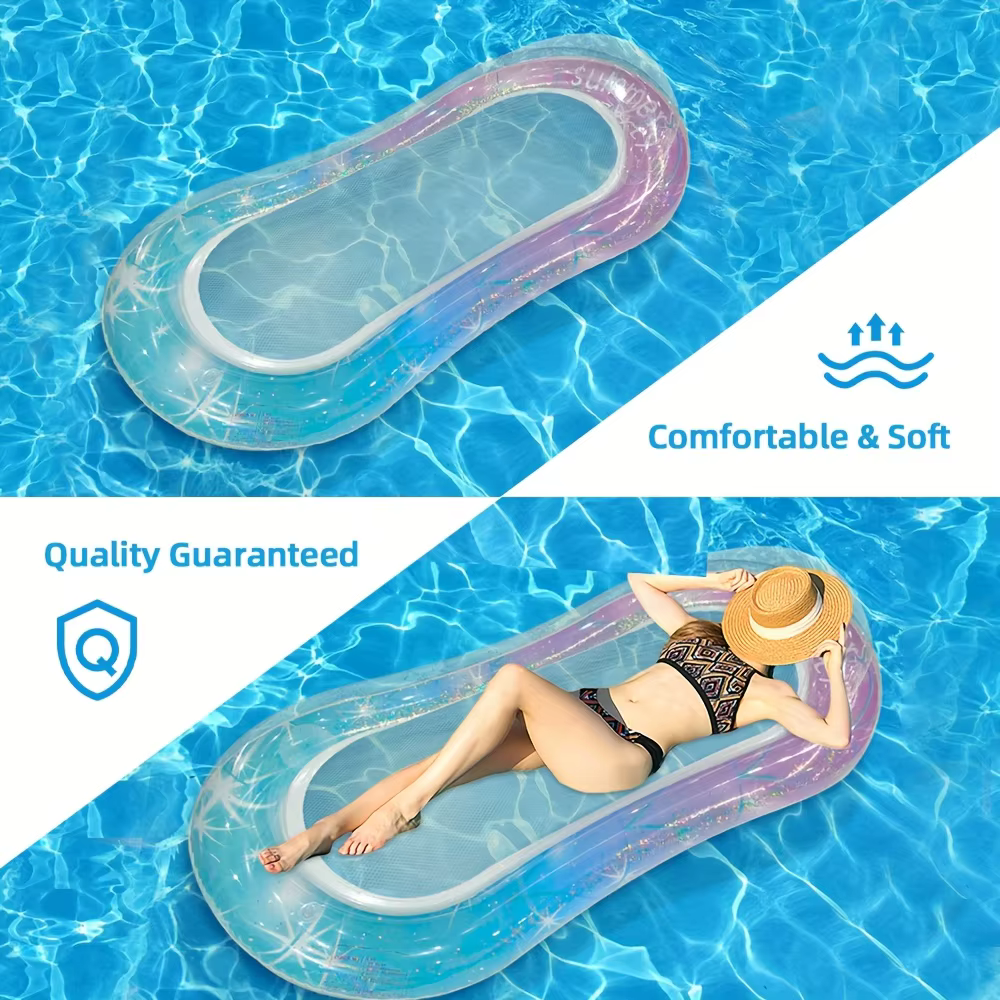 Chaise longue de piscine, bateau flottant, hamac flottant, chaise longue gonflable flottante, jeux d'extérieur