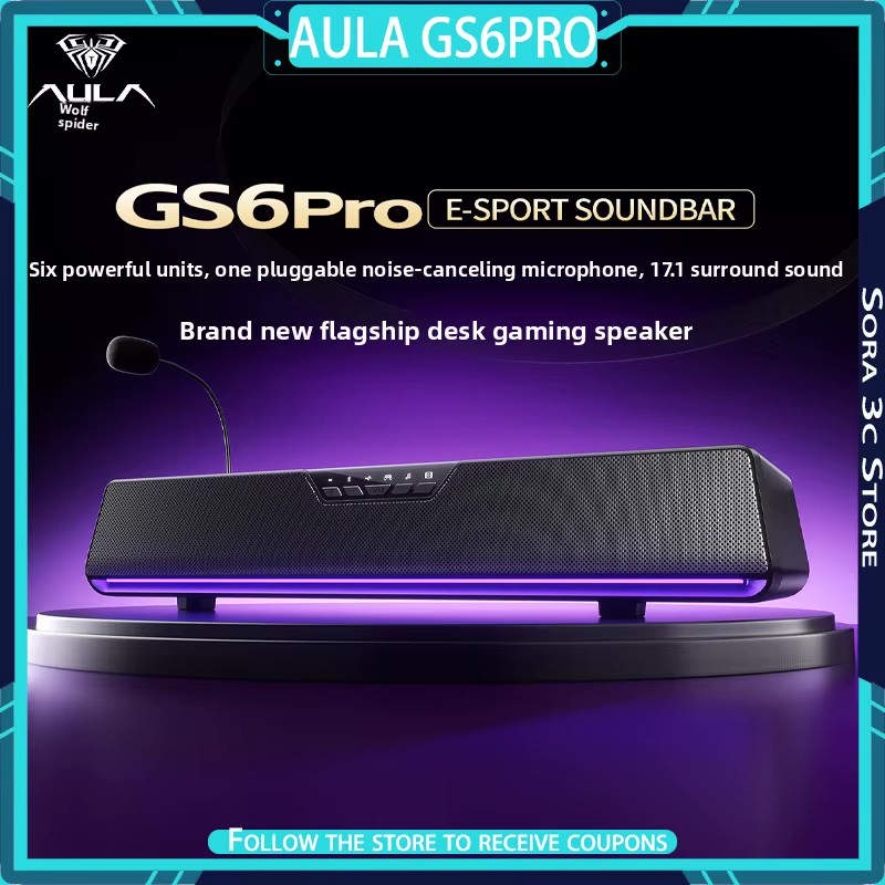 AULA GS6Pro Esports haut-parleur Bluetooth double mode configuration de bureau d'ordinateur avec Microphone de jeu système sonore EQ spécialisé