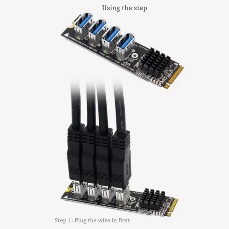 Carte Riser M2 pour transfert de données à grande vitesse de M.2 NVME vers