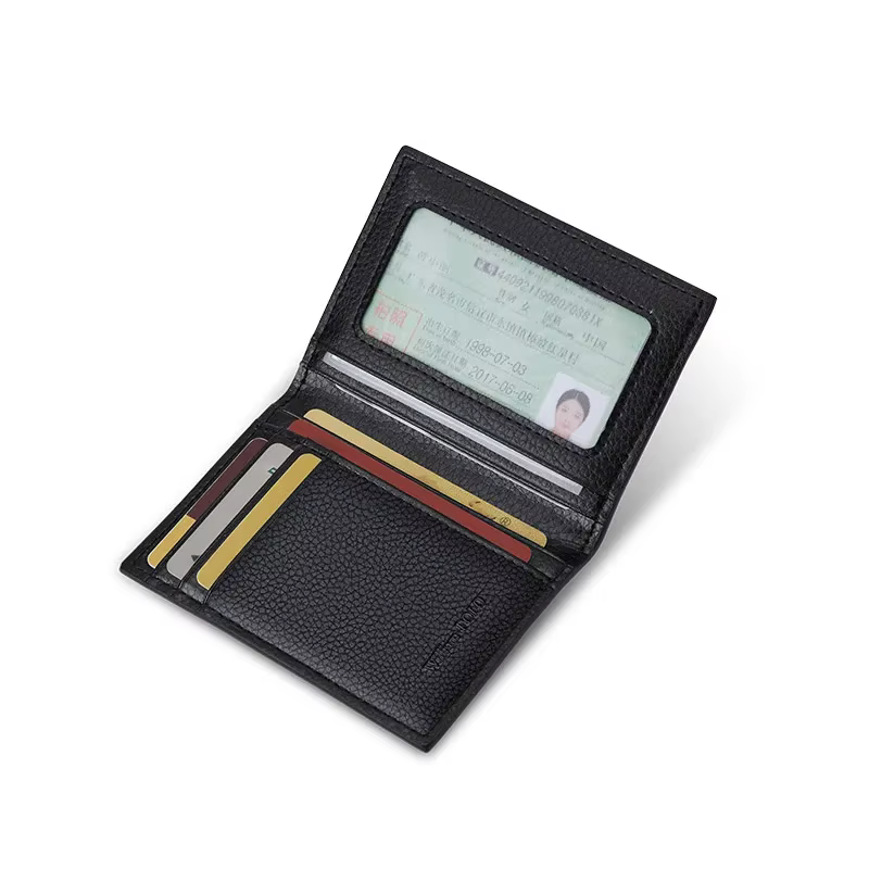 Portefeuille Ultra-fin pour hommes, porte-carte bancaire, Mini porte-cartes en cuir, étui à documents Simple, porte-cartes de crédit pour hommes