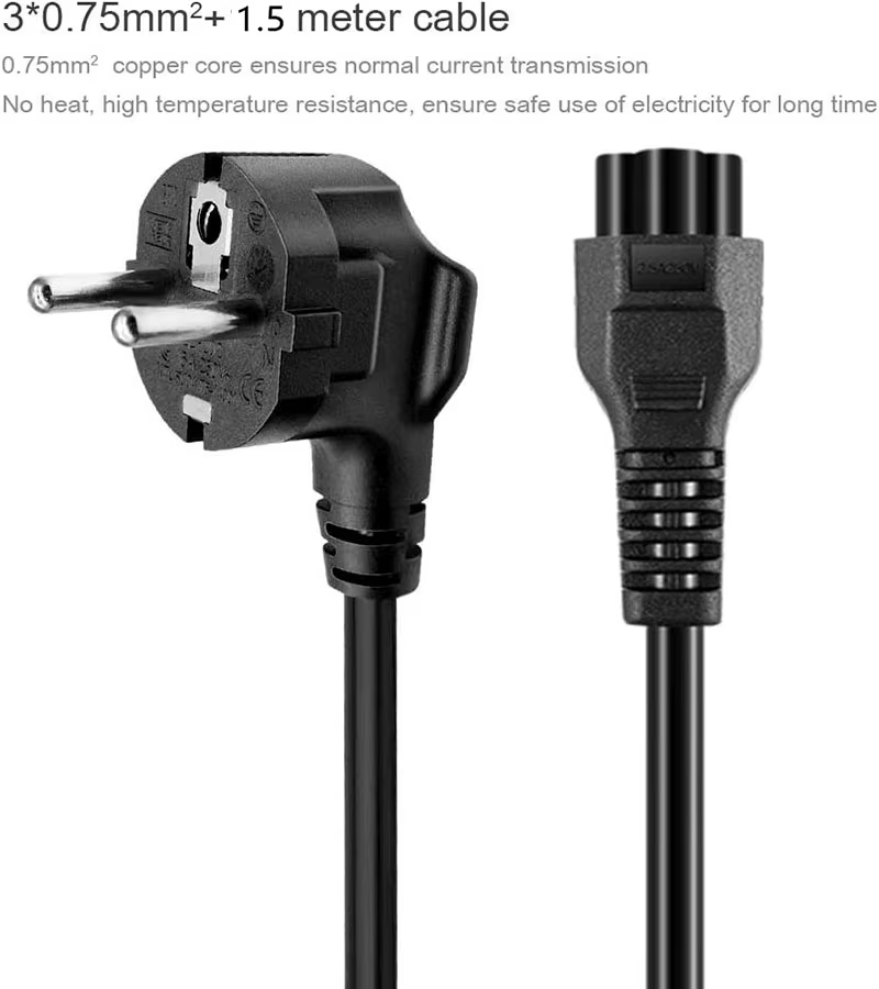 1.5M EU universel ordinateur portable 3 broches chargeur prise adaptateur secteur câble pour HP Dell Toshiba Sony ASUS