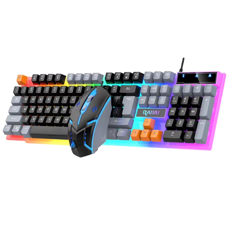 Ensemble clavier et souris rétroéclairés tricolores super cool