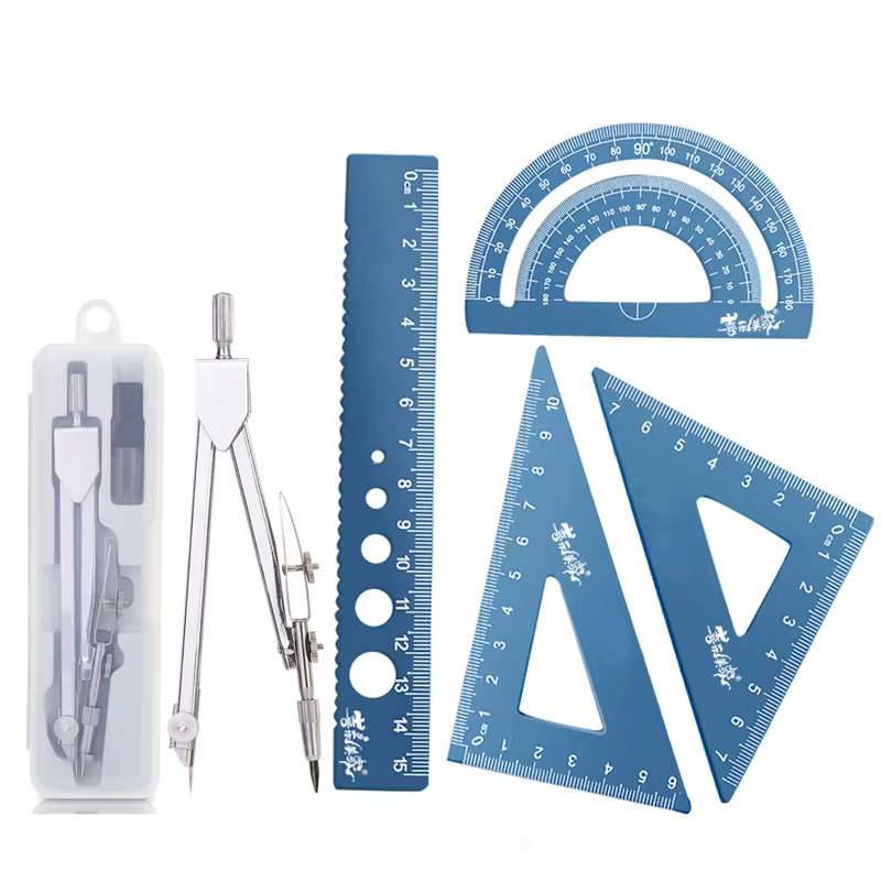 Ensemble de boussole en métal, boussole de dessin avec recharge de remplacement pour étudiants, outils de dessin d'examen, papeterie Compasso Geometry Compas