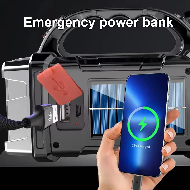Lampe à main Portable Rechargeable 8/4 LED lampe de poche puissante Camping en plein air lumière de charge solaire torche USB avec lanterne de travail COB