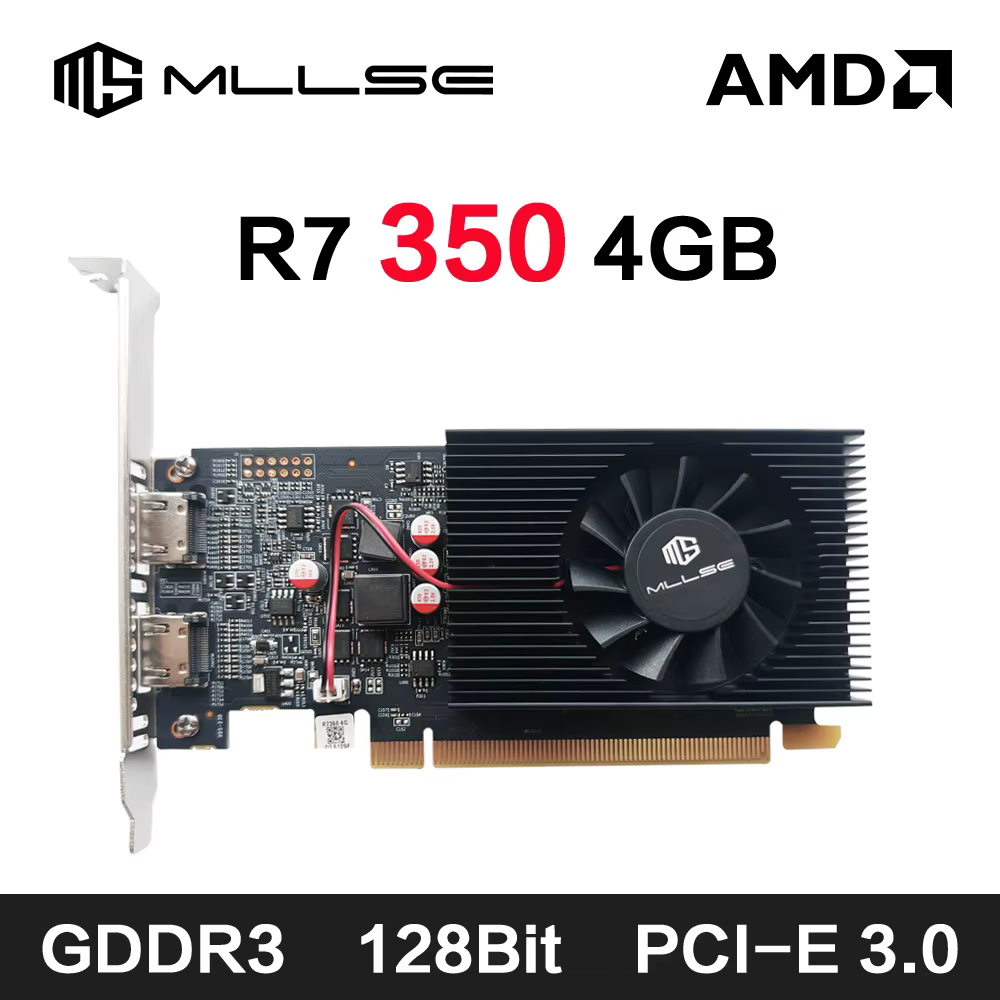 MLLSE AMD R7 350 4GB carte graphique GDDR3 128Bit PCI-E 3.0 Geforce GPU r7 350