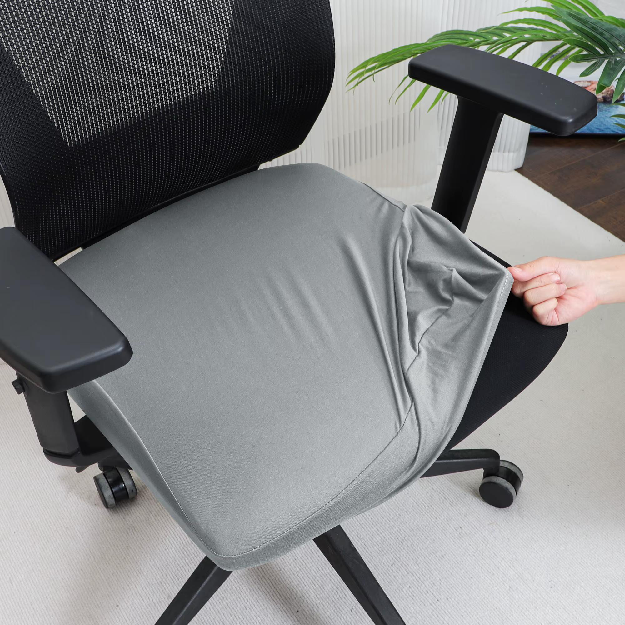 Housse de siège de chaise de bureau extensible, solide, pour chaise d'ordinateur, 1 pièce, housse de siège de fauteuil, adaptée au siège de 38 à 52cm de largeur
